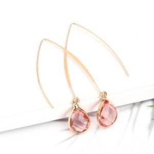 Water Drop Vintage Long Crystal Glass Earrings